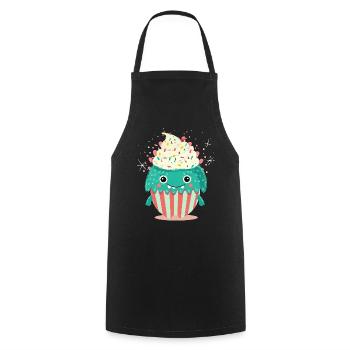 Niedliches Cupcake-Monster – Süß und verspielt - Kochschürze - Schwarz - Vorne - AI Model Male 185 dark (185cm)
