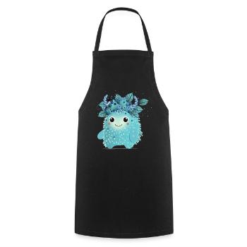 Cute Blueberry Monster – Fruity and Spiky - Cooking Apron - black - Front - AI Model Male 185 dark (185cm)