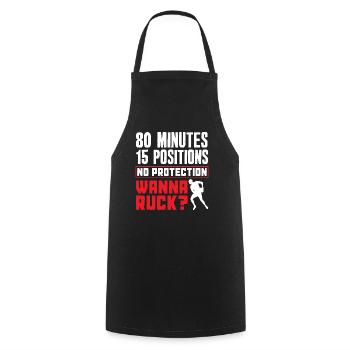 Rugby Spieler 80 Minuten 15 Positionen - Kochschürze - Schwarz - Vorne - AI Model Male 185 dark (185cm)