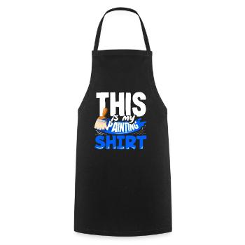 This is my painter outfit - Cooking Apron - black - Front - AI Model Male 185 dark (185cm)