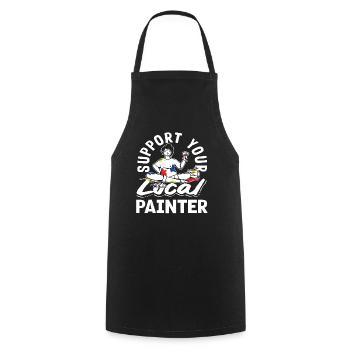 Creatively support your local painter - Cooking Apron - black - Front - AI Model Male 185 dark (185cm)