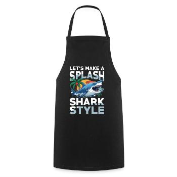 Let's Make A Splash Shark Style - Kochschürze - Schwarz - Vorne - AI Model Male 185 dark (185cm)