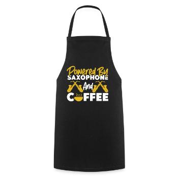 Saxophone Coffee Powered By - Cooking Apron - black - Front - AI Model Male 185 dark (185cm)