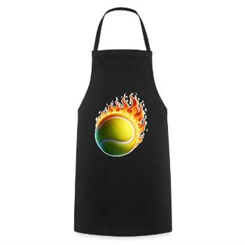 Tennis Flames Tennis Ball - Cooking Apron - black - Front - AI Model Male 185 dark (185cm)