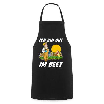 Ich bin gut im Beet Gärtner Wortspiel Gartenfreund - Kochschürze - Schwarz - Vorne - AI Model Male 185 dark (185cm)