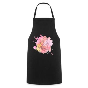 Favorite person - Sister's love - Cooking Apron - black - Front - AI Model Male 185 dark (185cm)