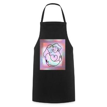 Favorite Human-Mother-Daughter-Sister-Girlfriend - Cooking Apron - black - Front - AI Model Male 185 dark (185cm)