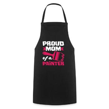 Proud Mom of a Painter - Cooking Apron - black - Front - AI Model Male 185 dark (185cm)