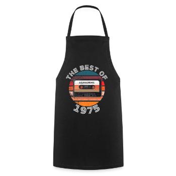 The best of 1975 - Cooking Apron - black - Front - AI Model Male 185 dark (185cm)