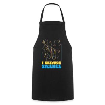 Saxophones I Destroy Silence - Cooking Apron - black - Front - AI Model Male 185 dark (185cm)