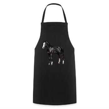 Pferde Pferd - Kochschürze - Schwarz - Vorne - AI Model Male 185 dark (185cm)