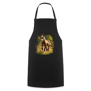 Pferde Pferd - Kochschürze - Schwarz - Vorne - AI Model Male 185 dark (185cm)