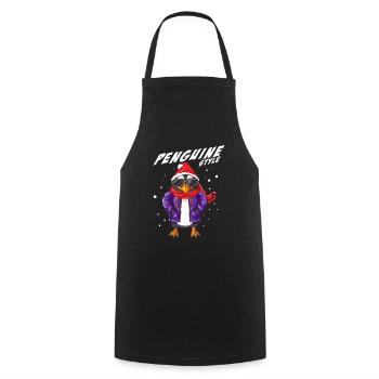 Cool Penguin Style Antarctica Winter Outfit - Cooking Apron - black - Front - AI Model Male 185 dark (185cm)