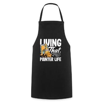 Live the life of a painter with pride - Cooking Apron - black - Front - AI Model Male 185 dark (185cm)