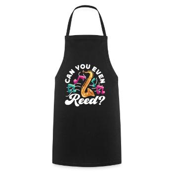 Saxophone Pun Can You Even Reed? - Cooking Apron - black - Front - AI Model Male 185 dark (185cm)