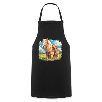 Pferde Pferd - Kochschürze - Schwarz - Vorne - AI Model Male 185 dark (185cm)