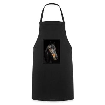 Pferde Pferd - Kochschürze - Schwarz - Vorne - AI Model Male 185 dark (185cm)