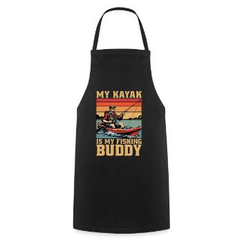 Pêche en kayak Mon kayak est mon compagnon de pêche Kayakiste - Tablier de cuisine - noir - Devant - AI Model Male 185 dark (185cm)