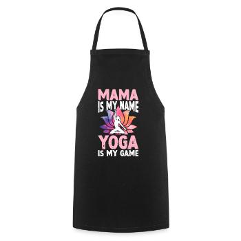 Maman est mon nom Le yoga est mon jeu - Yoga Méditation - Tablier de cuisine - noir - Devant - AI Model Male 185 dark (185cm)
