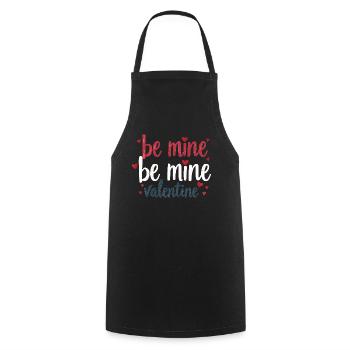 Be Mine Valentinstag Romantisches Outfit mit Herz - Kochschürze - Schwarz - Vorne - AI Model Male 185 dark (185cm)