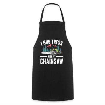 I Hug Trees With My Chainsaw - Kochschürze - Schwarz - Vorne - AI Model Male 185 dark (185cm)