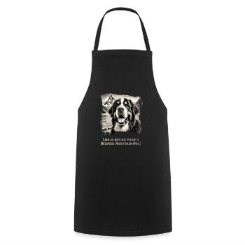 Bernese mountain dog - Cooking Apron - black - Front - AI Model Male 185 dark (185cm)