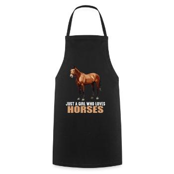 Pferde Pferd - Kochschürze - Schwarz - Vorne - AI Model Male 185 dark (185cm)