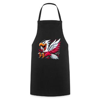 Polska Poland Eagle Flag Cartoon Gift - Cooking Apron - black - Front - AI Model Male 185 dark (185cm)