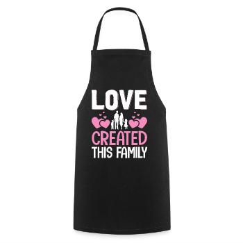 L’amour a créé cette famille Adoption Famille d’accueil - Tablier de cuisine - noir - Devant - AI Model Male 185 dark (185cm)