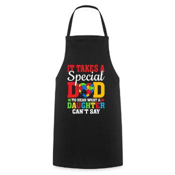 Il faut un papa spécial pour entendre Puzzle Ribbon - Tablier de cuisine - noir - Devant - AI Model Male 185 dark (185cm)