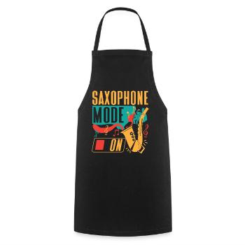 Saxophone Saxophone Mode On - Cooking Apron - black - Front - AI Model Male 185 dark (185cm)