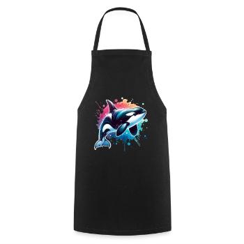 Orque Épaulard - Tablier de cuisine - noir - Devant - AI Model Male 185 dark (185cm)