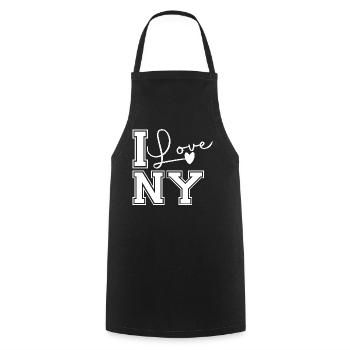 I love ny - Cooking Apron - black - Front - AI Model Male 185 dark (185cm)