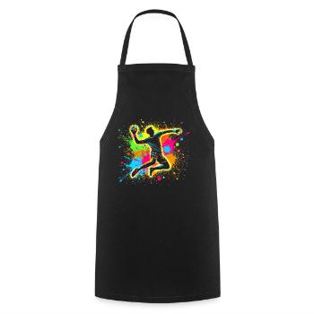 Handball handball players, colorful handball players - Cooking Apron - black - Front - AI Model Male 185 dark (185cm)