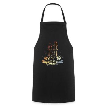 Vintage Chess - Cooking Apron - black - Front - AI Model Male 185 dark (185cm)