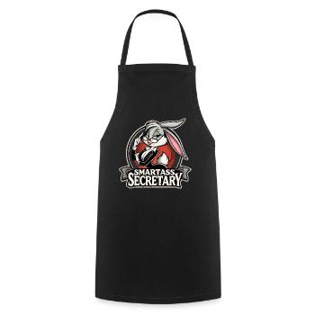 Smartass Secretary Bunny Cadeau drôle - Tablier de cuisine - noir - Devant - AI Model Male 185 dark (185cm)