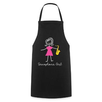 Saxophone Saxophone Girl - Kochschürze - Schwarz - Vorne - AI Model Male 185 dark (185cm)