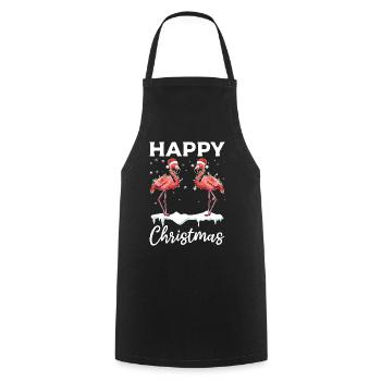 Happy Christmas - Pink Flamingo Flamingo Lover - Kochschürze - Schwarz - Vorne - AI Model Male 185 dark (185cm)