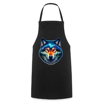 Wolf - Cooking Apron - black - Front - AI Model Male 185 dark (185cm)