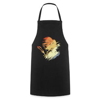 Retro Lacrosse Player - Cooking Apron - black - Front - AI Model Male 185 dark (185cm)