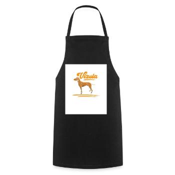 I belong to the Magyar Vizsla pointing dog - Cooking Apron - black - Front - AI Model Male 185 dark (185cm)