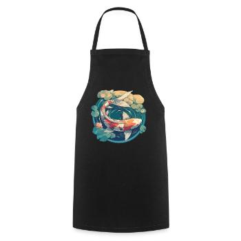 Koi Koi Carpe - Tablier de cuisine - noir - Devant - AI Model Male 185 dark (185cm)