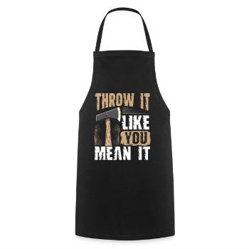 Axe Throwing Axe Thrower Axe Throwing - Cooking Apron - black - Front - AI Model Male 185 dark (185cm)