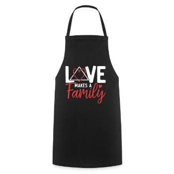 L’amour rend une famille drôle Adoption Placement en famille d’accueil - Tablier de cuisine - noir - Devant - AI Model Male 185 dark (185cm)