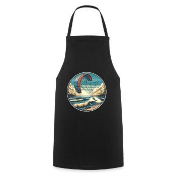 Kitesurfing Kitesurf Kitesurfer Kiteboard - Cooking Apron - black - Front - AI Model Male 185 dark (185cm)