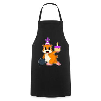 Hamster Birthday Bowling - Cooking Apron - black - Front - AI Model Male 185 dark (185cm)