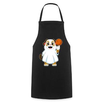Hund Halloween Basketball - Kochschürze - Schwarz - Vorne - AI Model Male 185 dark (185cm)