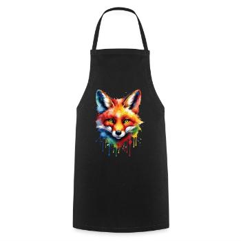 Lustiges Fuchs Fox Kunst Tier Natur Wildtier Tiere - Kochschürze - Schwarz - Vorne - AI Model Male 185 dark (185cm)