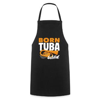 Joueur de tuba Born Tuba motif sauvage - Tablier de cuisine - noir - Devant - AI Model Male 185 dark (185cm)