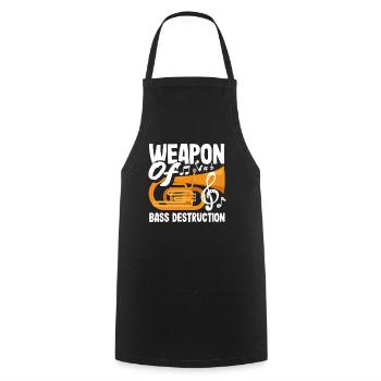 Tuba Player Weapon of Bass Destruction - Cooking Apron - black - Front - AI Model Male 185 dark (185cm)